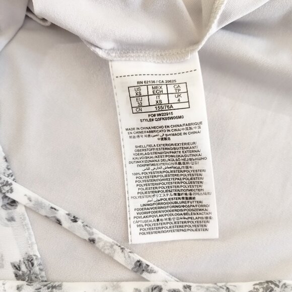 !NEW! GUESS White Floral Print Dress Spaghetti Straps and Flowy Asymmetrical Hem - Picture 8 of 8